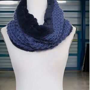 Infinity Blue Faux Fur scarf